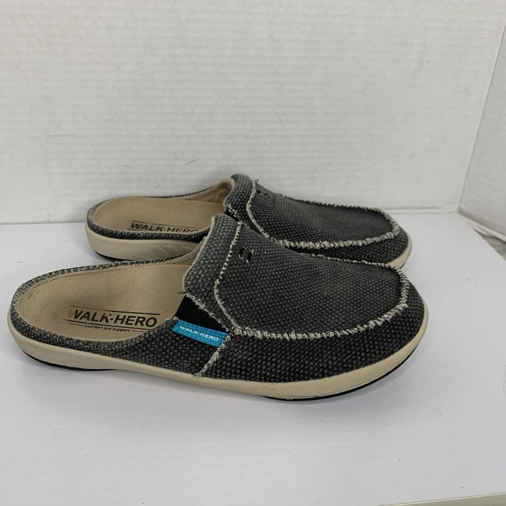 Walk-Hero Women's Comfort Support Mule Slip-On Shoes Gray Size W7